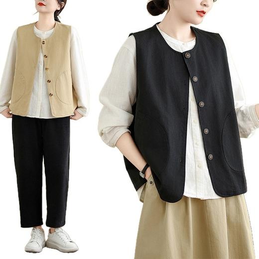 GYH 853休闲简约无袖背心洋气时尚显瘦开衫马甲 商品图4