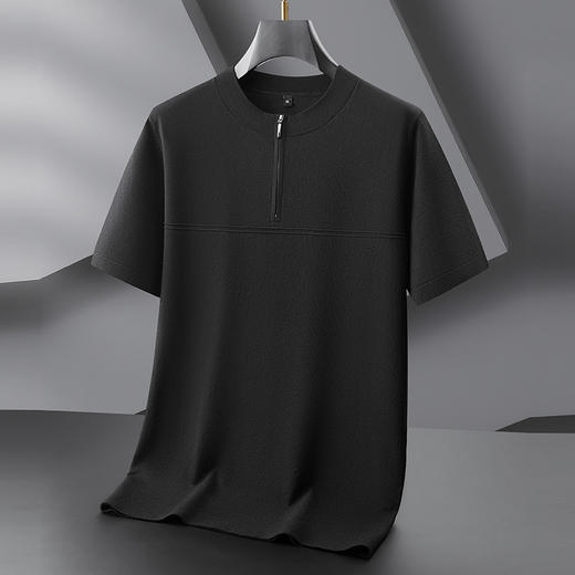 【DPF】大依优型大码针织衫男士半袖毛衫圆领半拉链秋季新款短袖毛衫商务轻奢高品质针织衫加肥加大 商品图1