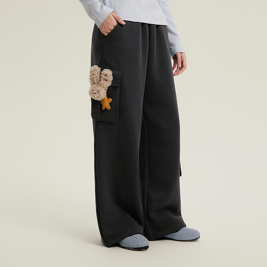 笛莎Deesha青少年女童裤子2025冬季女童加绒宽松潮酷工装裤 商品图1