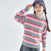 cicochild2025年冬季新款亲子中大女童条纹圆领毛衣撞色拼接上衣 商品缩略图4