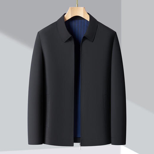 【男士新款翻领夹克衫】长袖夹克时尚都市中年商务行政高端外套 商品图3