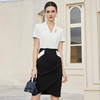 IWY/法式轻奢连衣裙女总裁黑白撞色职业装裙子OL通勤职场白领工 Q1064 商品缩略图1