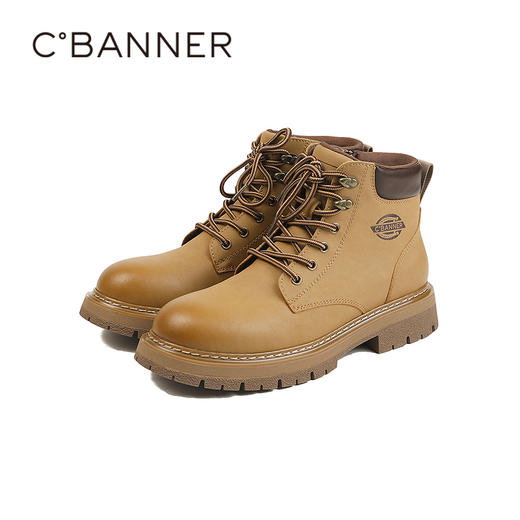 千百度冬季工装靴复古鞋头贴合脚型男时尚休闲鞋A25526207 商品图5