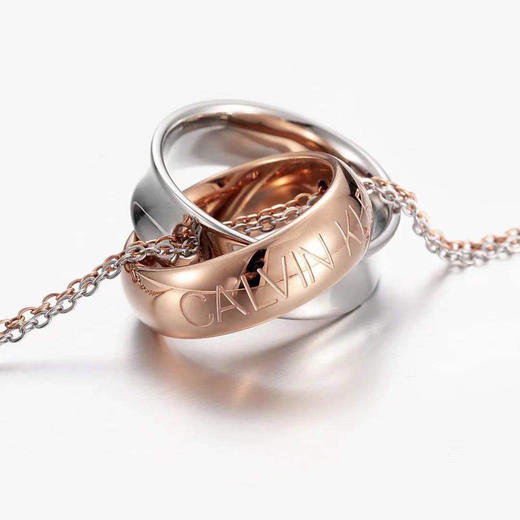 FQKJDFPP200100 卡尔文克雷恩Calvin Klein  ck项链情侣款环环相扣双环缠绕可调节锁骨链l礼物 商品图1