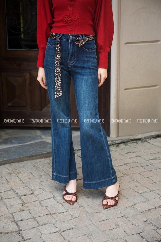 【门店同款】ENJOY秋季豹纹腰带喇叭裤 165443854 商品图0