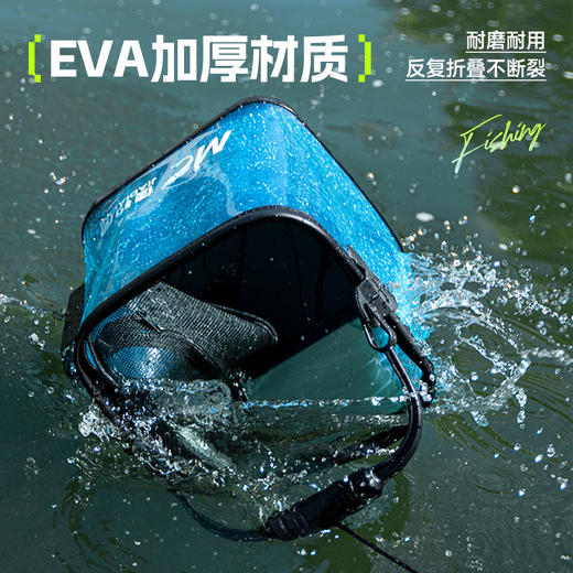 佳钓尼折叠加强透明蓝色EVA水桶快速便携方便携带手提活鱼桶 商品图4