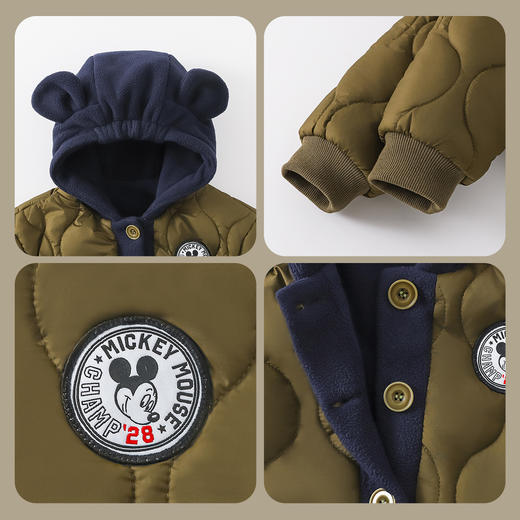迪士尼宝宝童装男童秋冬新款棉衣儿童米奇宝宝夹棉外套ZD4ES015 商品图6