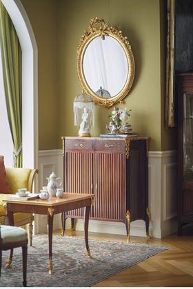 独角鹿西洋古董19世纪晚期法国出品胜利火炬与繁花主题鎏金灰墁浮雕木质大型挂镜