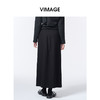 VIMAGE纬漫纪长款休闲百搭气质开叉黑色直筒半身裙2025秋季新款V2406110 商品缩略图4