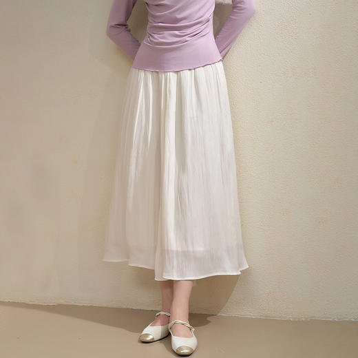 【限时秒杀】西遇法式温柔套装女秋季新款编织花朵荡领T恤半身裙两件套V3051249/V2951254 商品图3