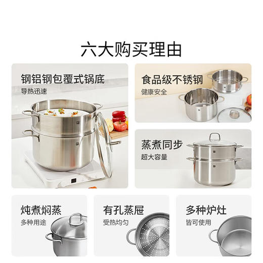 1027301-A 双立人ZWILLING 【蒸煮同步】Nova Plus汤锅蒸笼套装煮锅蒸煮锅蒸锅汤锅 商品图2