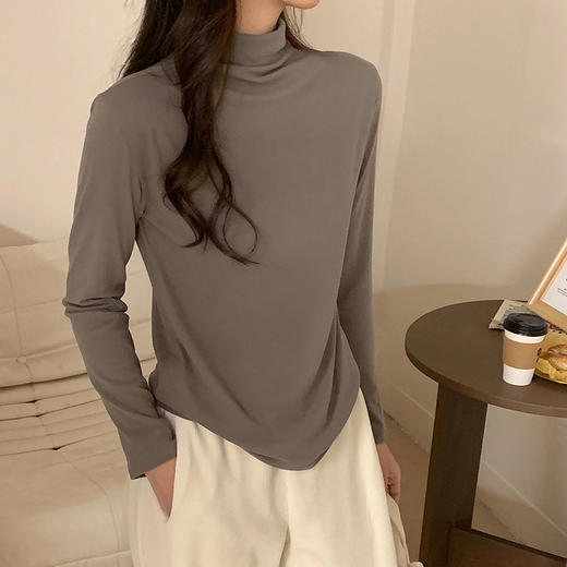 【2件装】糯叽叽气质圆领/半高领打底衫 商品图2