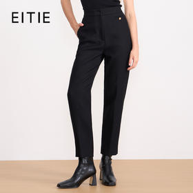 EITIE爱特爱冬季新款通勤百搭显瘦100%绵羊毛毛呢裤子7605303
