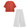 XS93608G风套装女妈妈装新款2025夏季刺绣高级感复古天丝棉麻短袖两件套 商品缩略图4