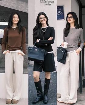 miu里miu气假两件打底衫 | 版型板正配色高级，衣橱基础打底衫