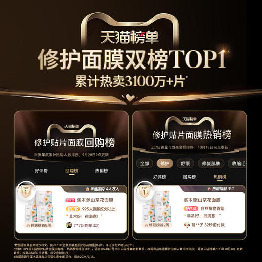 【分销专享】溪木源山茶花舒敏修护精华面膜贴舒缓红脸 商品图1