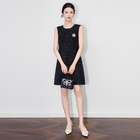 「高货wl」全新升级【铂金会员358/天猫479/差价121】(03906)洛诗琳轻奢小香风连衣裙2025秋季粗花呢无袖收腰背心裙女