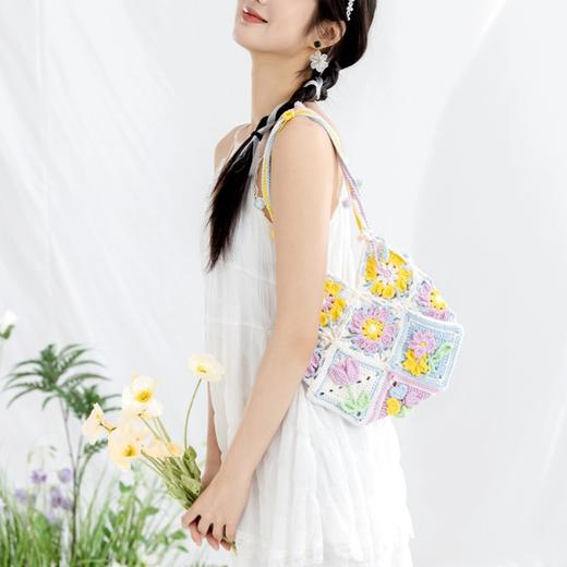 苏苏姐家春日花朵单肩包手工diy编织钩针毛线团自制包包材料包 商品图1