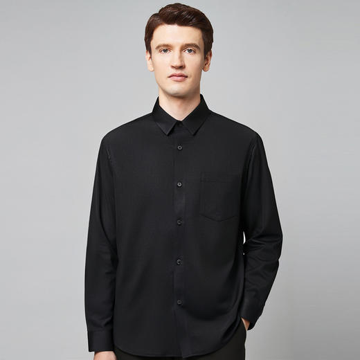 罗蒙春秋款长袖衬衫男士时尚百搭休闲舒适男士长袖衬衣 商品图2