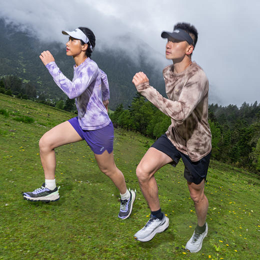 UTO/悠途羊毛扎染速干长袖男女春夏户外徒步运动T恤休闲舒适个性 商品图3
