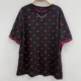 NC圆领撞色袖满印短袖T恤50704（黑）秋季 253011100321