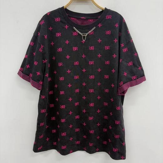 NC圆领撞色袖满印短袖T恤50704（黑）秋季 253011100321 商品图0