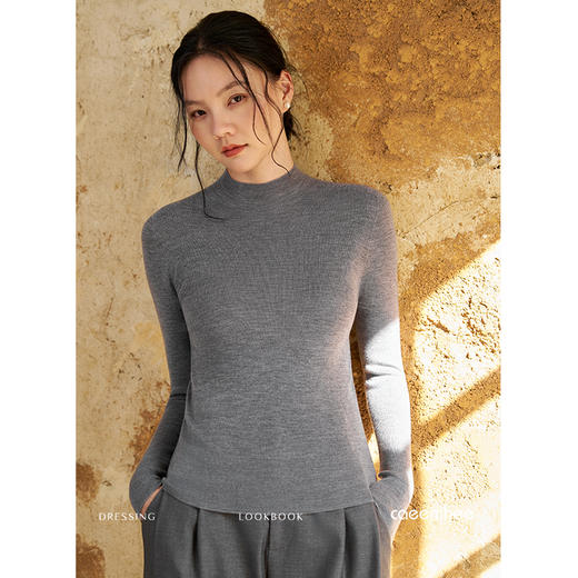 KY01750-D	卡益半高领羊毛衫 商品图3