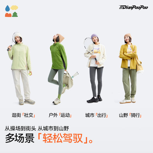 【亲子款川途拼接外套】森林棠25秋冬新款"200g/㎡电跑跑"立体拼接抗静电隔风保暖立领抓绒外套 商品图6