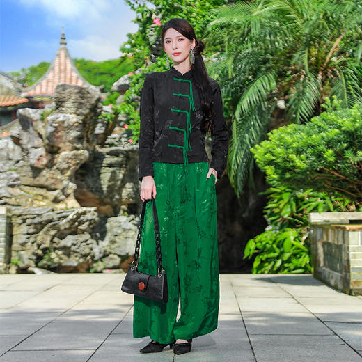 【秋冬新品套装】浮翠拼撞提花上衣 | 新中式设计 | 现货加急发 商品图5