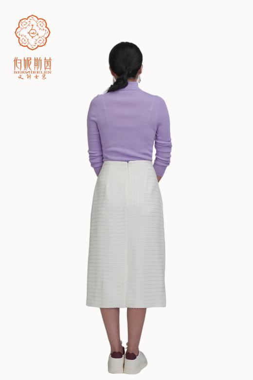 SZ3B55_凝脂色_半裙_春秋_高腰直筒包臀中长款小香风_高级女装_BERNIEELEN 伯妮斯茵 商品图3
