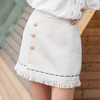 小香风白色半身裙女 欧芮儿2019春装新款流苏短裙摩登百搭A字裙 商品缩略图0