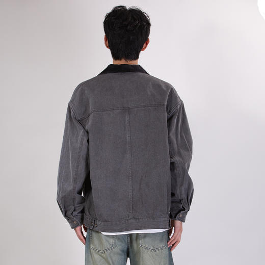 DRONKOO 2025 翻领灯芯绒撞领斜口袋巴恩风微阔中厚夹克 商品图4