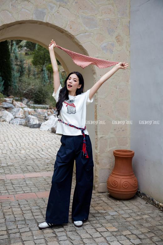 【门店同款】ENJOY秋季编绳阔腿休闲裤 164698038 商品图5