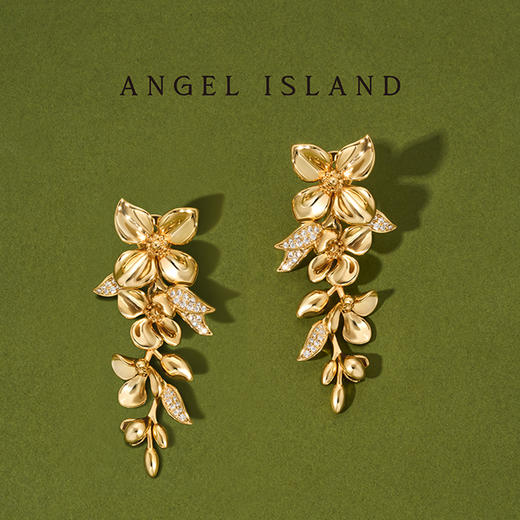 ANGEL ISLAND「繁花」花朵造型流苏可拆卸吊坠耳钉 商品图6
