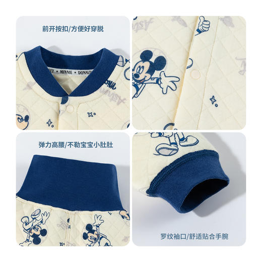 迪士尼【三层暖棉】25秋冬新款男女宝宝内衣套装薄棉保暖秋衣秋裤套装ZD4ET003 商品图8