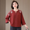 A34795品质大码遮肚减龄中年女新中式国风春秋新款显瘦上衣衬衫 商品缩略图0