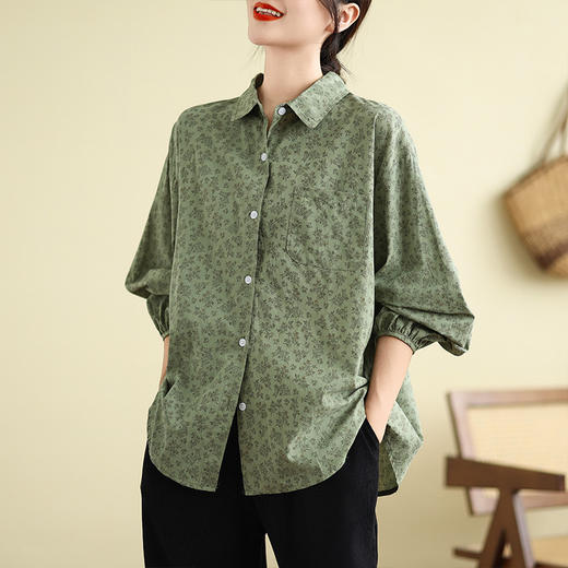 GYH B106-837休闲简约气质显瘦复古碎花衬衫 商品图2