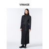 VIMAGE纬漫纪长款休闲百搭气质开叉黑色直筒半身裙2025秋季新款V2406110 商品缩略图1