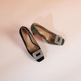 Westory2025年秋季方头高跟单鞋通勤百搭浅口单鞋W25CE76331