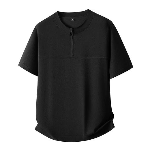 【DPF】大依优型大码针织衫男士半袖毛衫圆领半拉链秋季新款短袖毛衫商务轻奢高品质针织衫加肥加大 商品图4