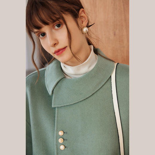 OLrain欧芮儿法式双面毛呢外套女春2025新款中长款纯色羊毛大衣 商品图3