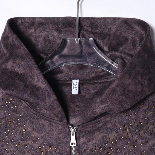 WT211SDSA男士秋冬新款痞帅男装潮流印花烫钻拉链开衫连帽卫衣百搭宽松 商品图2