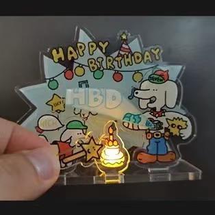 七口实验室丨生日快乐亚克力发光立牌 商品图0