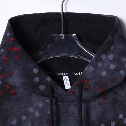 WY1050SDSA男士秋冬新款痞帅男装时尚扎染满印爱心印花抽绳连帽卫衣百搭 商品图2