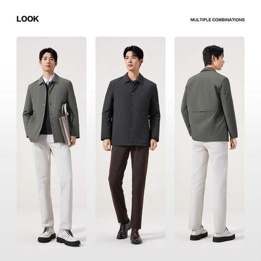 【无缝工艺】柒牌棉衣秋冬中长款时尚休闲中青年冬季保暖外套男装129E70480 商品图2