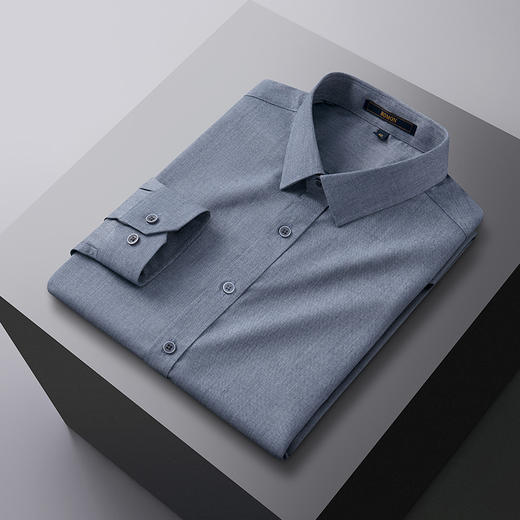 罗蒙秋冬长袖柔软衬衫男士职业装商务风通勤上班男士长袖衬衣 商品图9