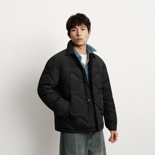 森马羽绒服男冬季80绒子三防衬衫式羽绒内胆2025新款拼接时尚外套 商品图2