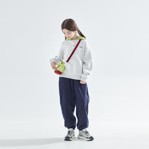 【代发】cicochild秋冬款中大女童异质拼接连帽卫衣内里磨绒运动上衣 商品图5