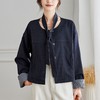 馥迦法式复古圆领格子袖牛仔短外套 商品缩略图5