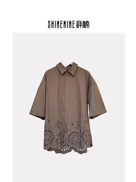 S435822205镂空短袖衬衫